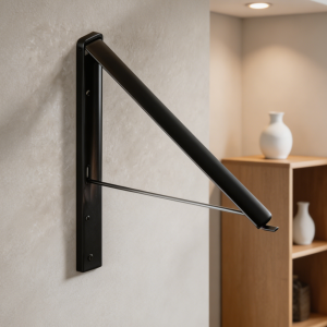 Black Extendable Industrial Pipe Wall Mount Clothes Rack