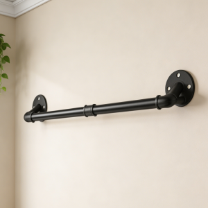 Black Retractable Foldable Wall Mount Clothes Drying Rack