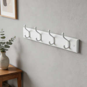 2-Pack Scandinavian Wood Wall Mount Coat Rack
