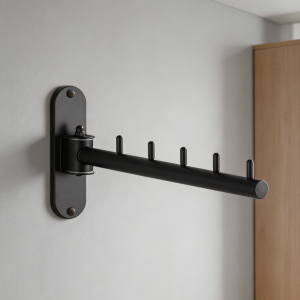 Swivel Wall Mount Drying Rack Matte Black Stainless Steel