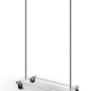 Chrome Standard Rod Rolling Clothes Rack on Wheels